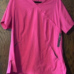 Vibrant Pink Short Sleeve Women's Scrub Top